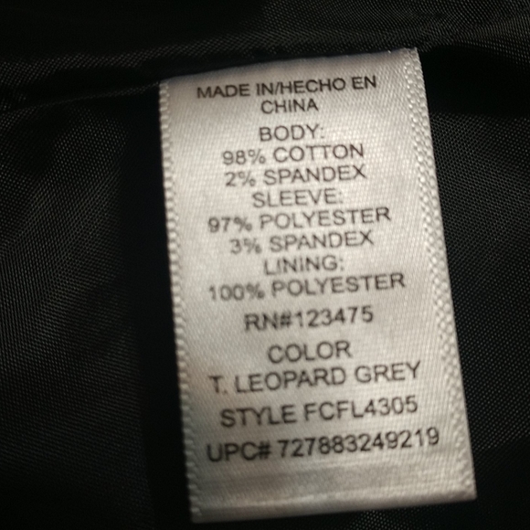 French Connection Gray Leopard Print Jacket XL - Picture 7 of 8